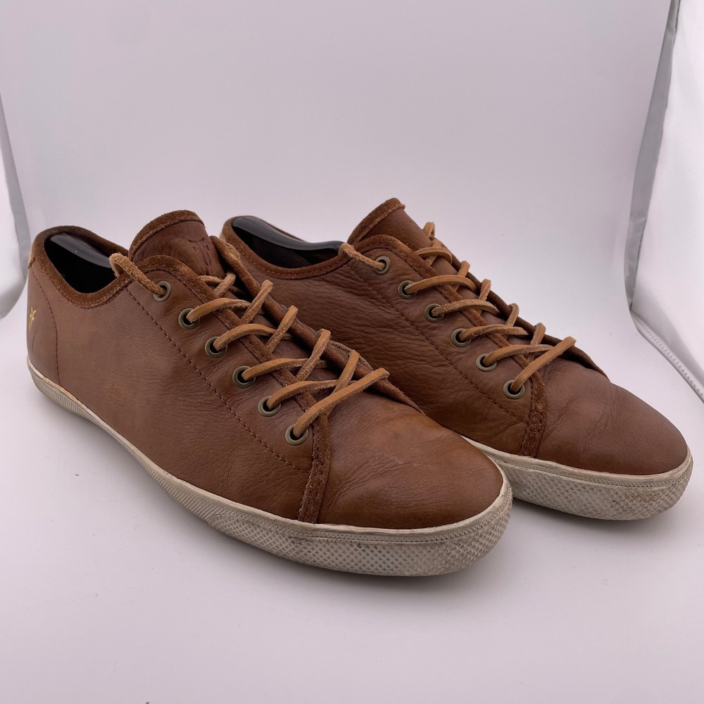 FRYE Mens Leather Sneakers‎ Brown Chambers Lace Up Casual Shoes Size 11 Flaw